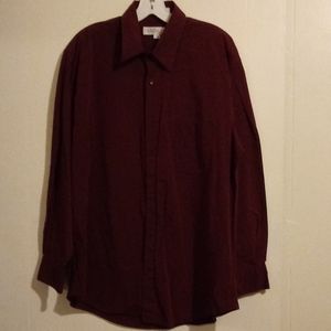 Perry Ellis portfolio sz L maroon button front men